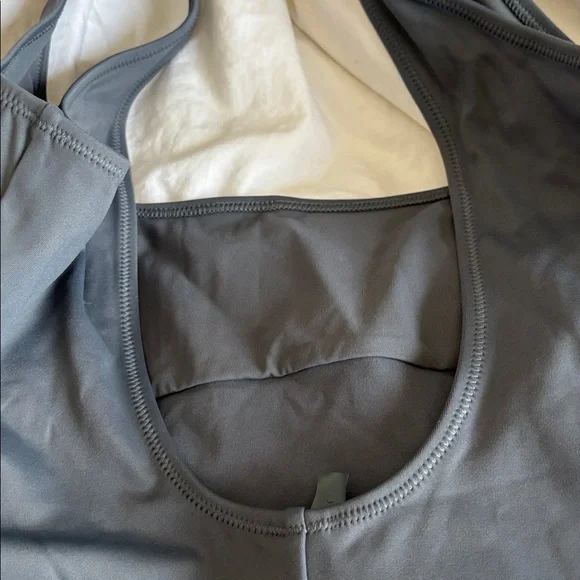 SKIMS Signature Swim Scoop Neck One Piece swimsuit in the color Gunmetal XL